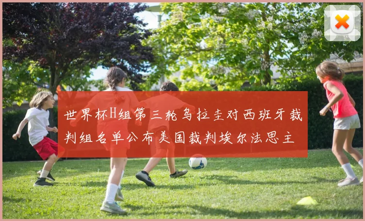 世界杯H组第三轮乌拉圭对西班牙裁判组名单公布美国裁判埃尔法思主裁判